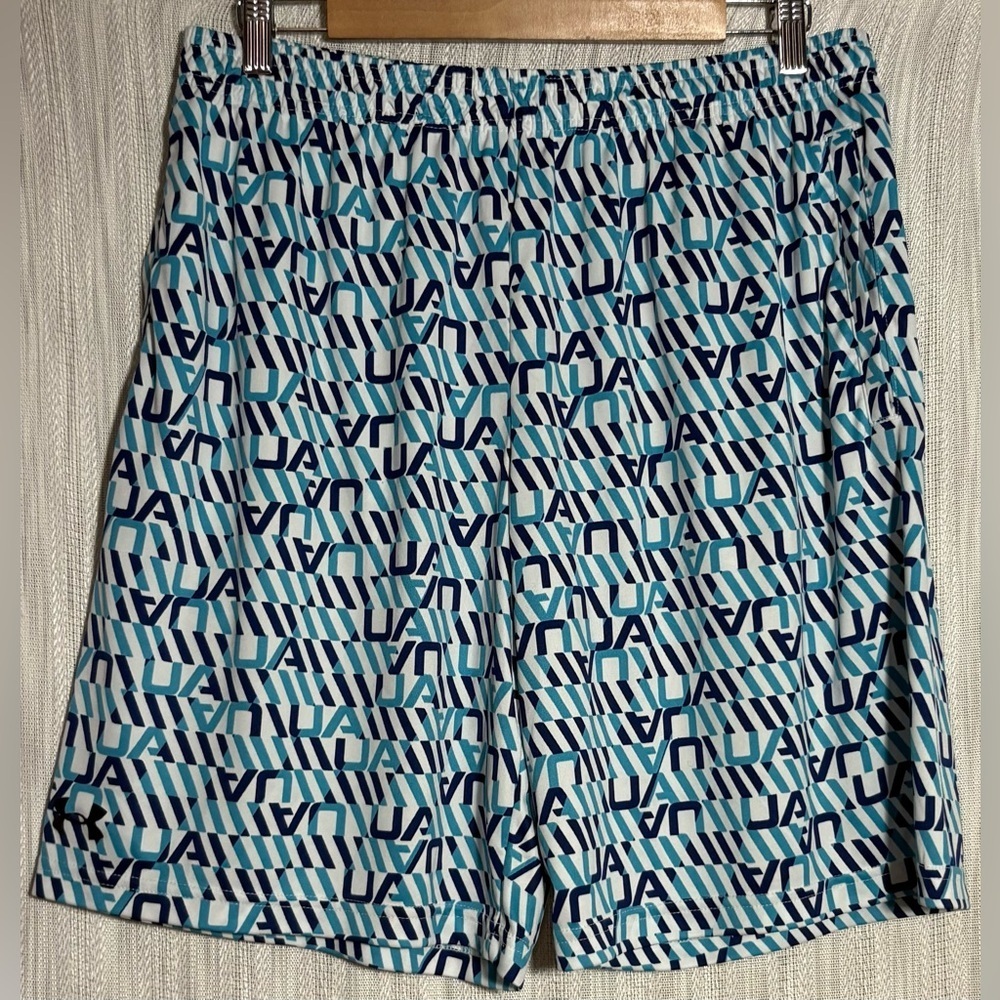 Under Armour Geometric Blue and White Athletic Shorts